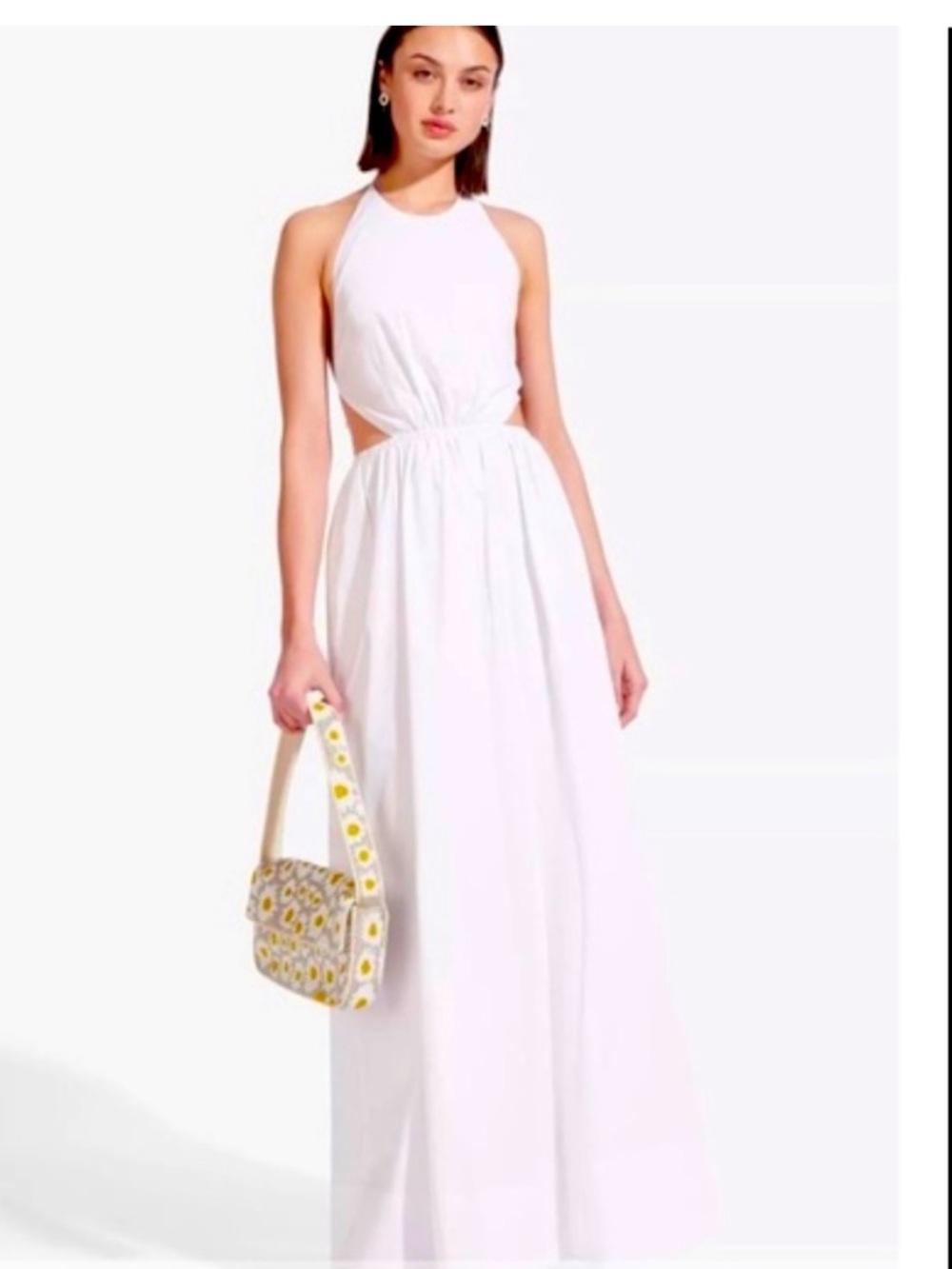 NWOT Staud APFEL CUTOUT COTTON-BLEND MAXI DRESS IN WHITE